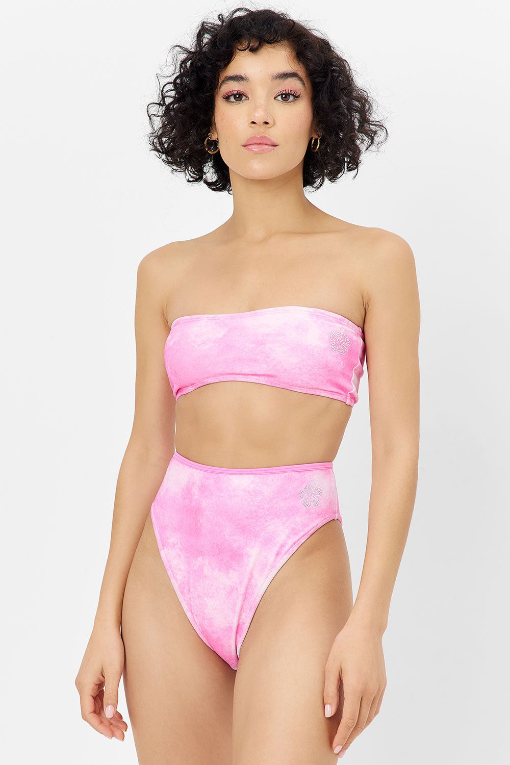 FrankiesBikinis-JeanTop-DistortedPinkDye-Front